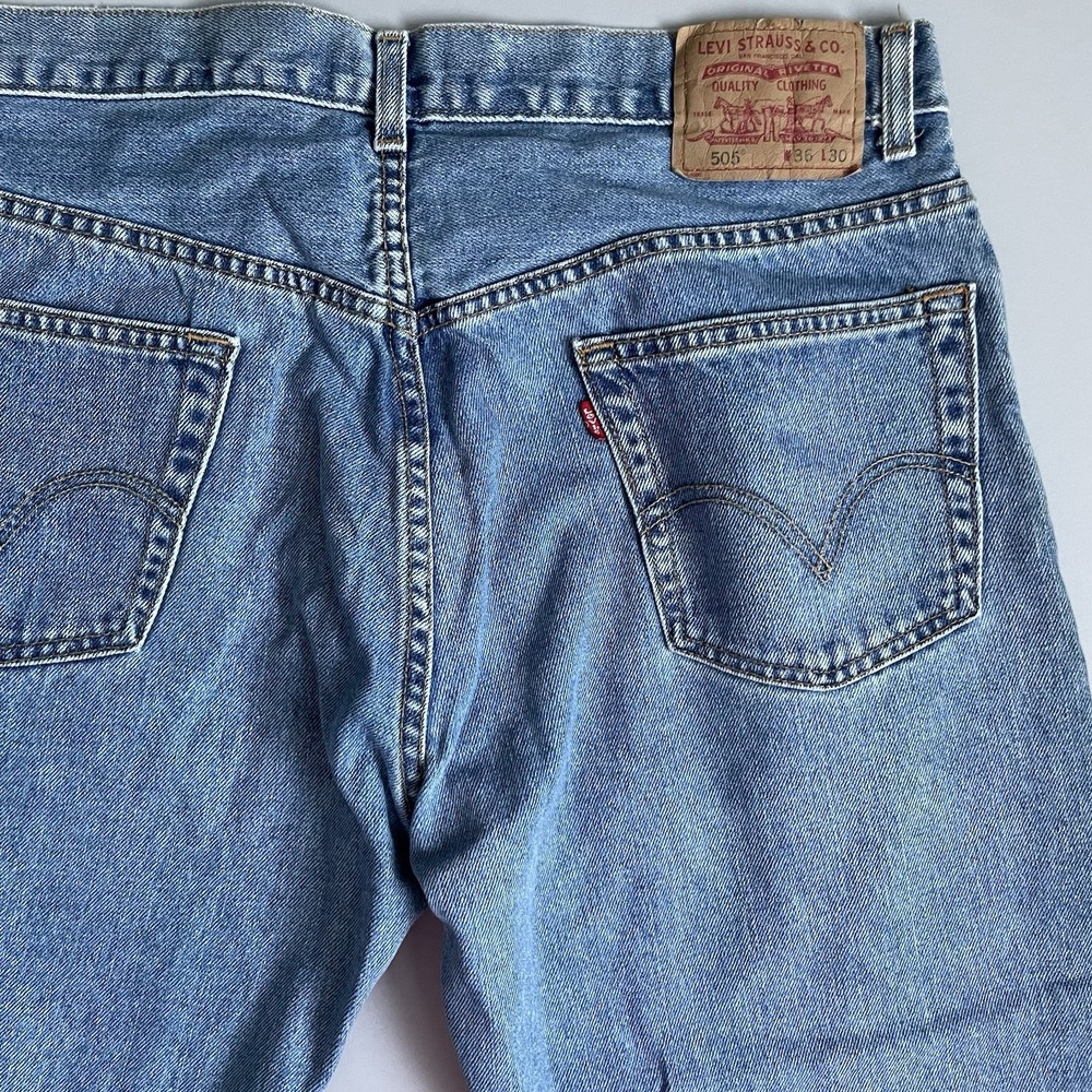 Levi's 505 Jeans‎ Mens 36x30 Blue Regular Fit Straight Leg Medium Wash Rancher